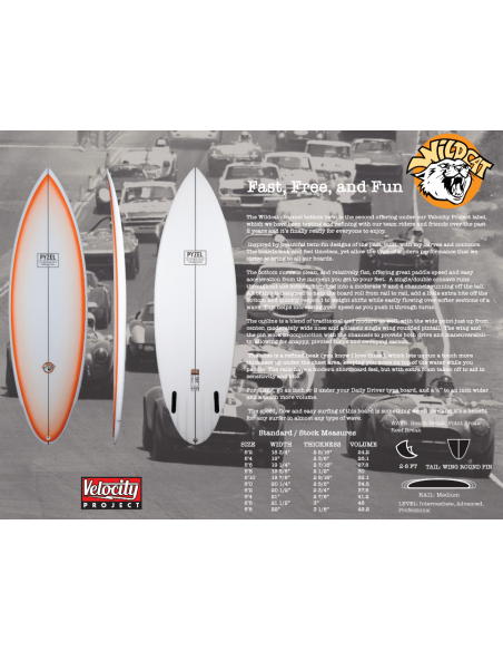 PYZEL WILD CAT 5'8 19"1/2 2"1/2 30L TWIN HIGH PERF (PYZEL SURFBOARD) | Board (Planches de surf) - Surf | Cendres de Lune - SARL