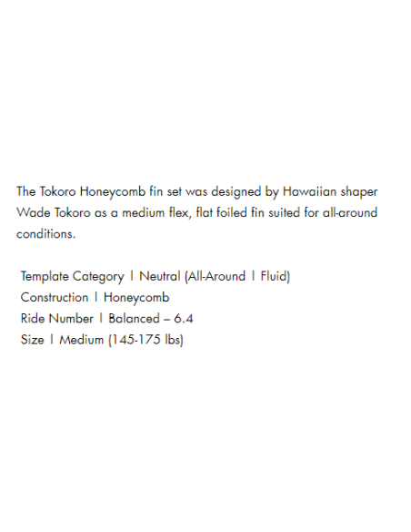 FUTUTES FINS TOKORO MEDIUM BALANCE (FUTURE FIN'S) | Accessoires - Surf | Cendres de Lune - SARL ROBA Ajaccio