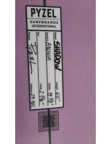 PYZEL NEW SHADOW 2024 SWALLOW TAIL 6' 29.4L