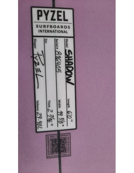 PYZEL NEW SHADOW 2024 SWALLOW TAIL 6' 29.4L